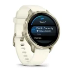 Garmin Venu 4 41mm Lunar Gold with Bone Silicone Band - Image 5