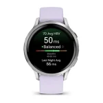 Garmin Venu 4 41mm Silver with Periwinkle Silicone Band - Image 2
