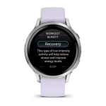 Garmin Venu 4 41mm Silver with Periwinkle Silicone Band - Image 4