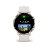 Garmin Vivoactive 5 Cream Gold Aluminum Bezel with Ivory Case and Silicone Band - Image 2