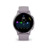 Garmin Vivoactive 5 Metallic Orchid Aluminium Bezel with Orchid Case and Silicone Band - Image 2