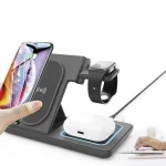Gembird 3-in-1 foldable wireless charger stand 15W for Apple watch Black - Image 5