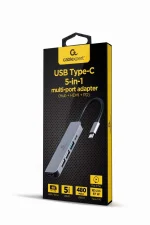 Gembird A-CM-COMBO5-03 USB Type-C 5-in-1 Multi-Port Adapter Space Grey - Image 2