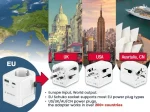 Gembird Grounded universal travel power adapter 20W White - Image 2