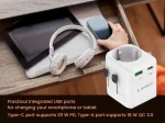 Gembird Grounded universal travel power adapter 20W White - Image 3