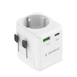 Gembird Grounded universal travel power adapter 20W White - Image 5