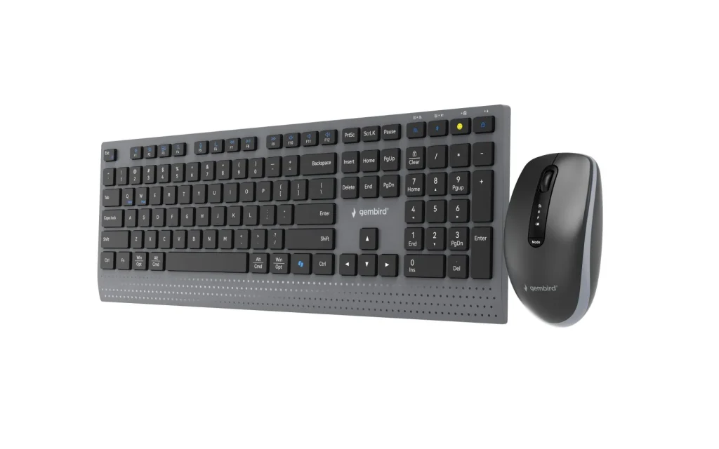 Gembird KBS-WPS-02 Dual-Mode Slim Wireless Bluetooth Keyobard Combo Black US - Image 4