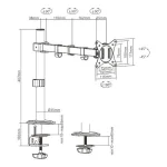 Gembird MA-D1-01 Adjustable Desk Display Mounting Arm 17”-32” Black - Image 2