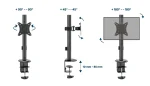Gembird MA-D1-02 Desk mounted single monitor arm 17”-32” Black - Image 9