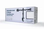 Gembird MA-D2-01 Adjustable Desk 2-Display Mounting Arm 17”-32” Black - Image 5