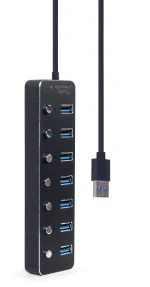 Gembird UHB-U3P7P-01 7-portos USB3.1 HUB Black - Image 2