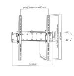 Gembird WM-55T-02 Tilt TV Wall Mount 32”-55" Black - Image 2