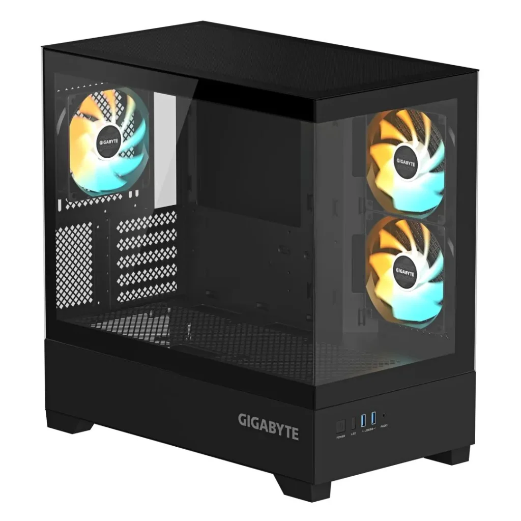 Gigabyte C201 Panoramic Tempered Glass Black - Image 2