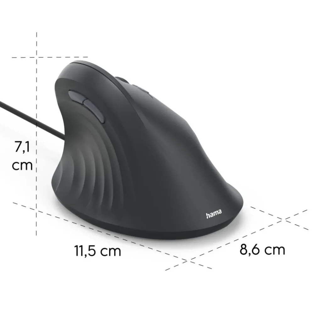 Hama ECM-500R Ergonomic Vertical Mouse Black - Image 2