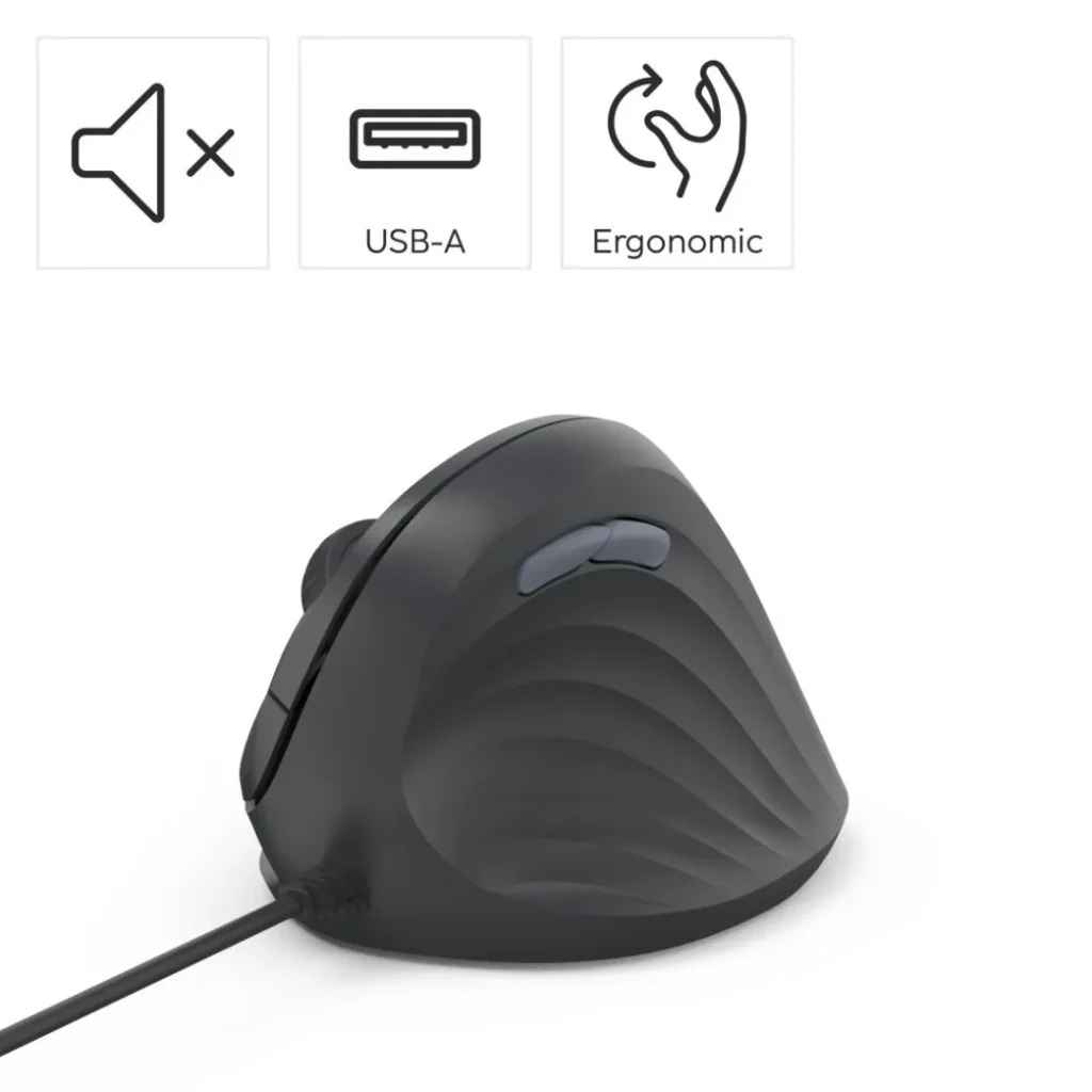 Hama ECM-500R Ergonomic Vertical Mouse Black - Image 3