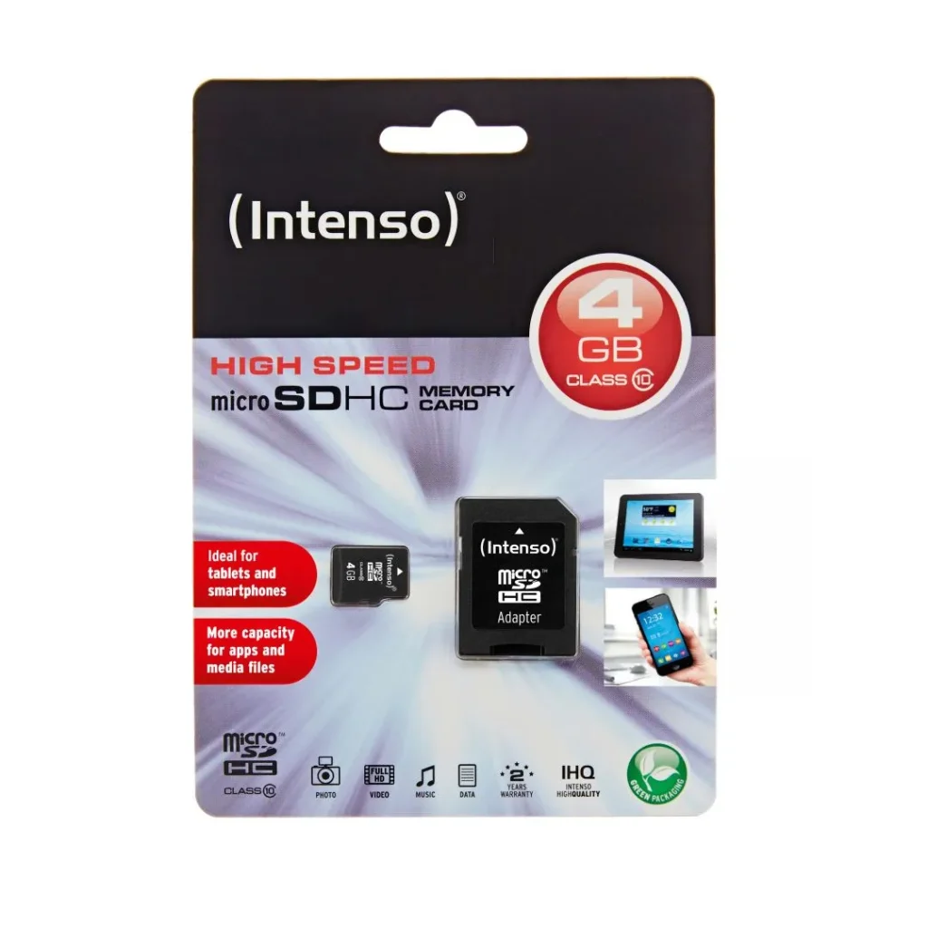 Intenso 4GB microSDHC CL10 + adapterrel - Image 2