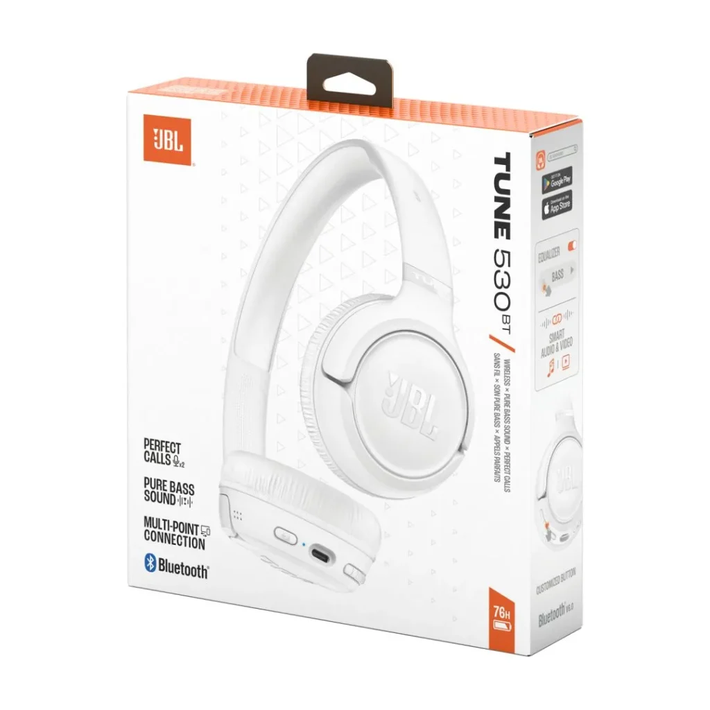 JBL Tune 530 Bluetooth Headset White - Image 10
