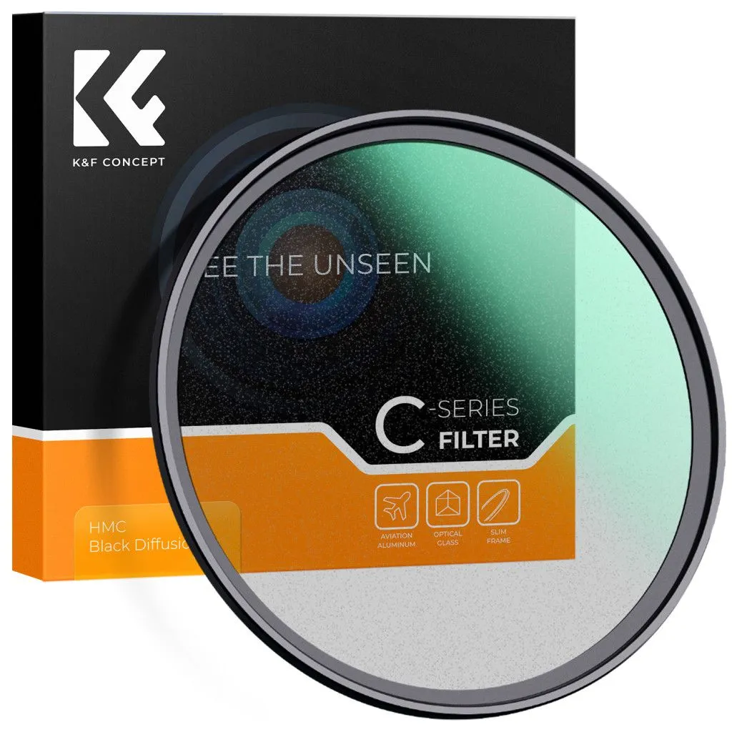 K&F Concept C Series Black Mist 1/8 lágyító szűrő, ultravékony többrétegű bevonat, 72mm