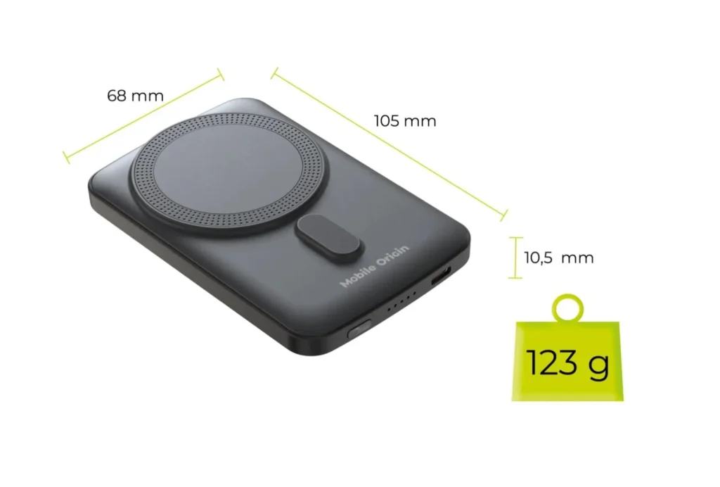 Mobile Origin Wireless Magnetic PowerBank 5000mAh Black - Image 10
