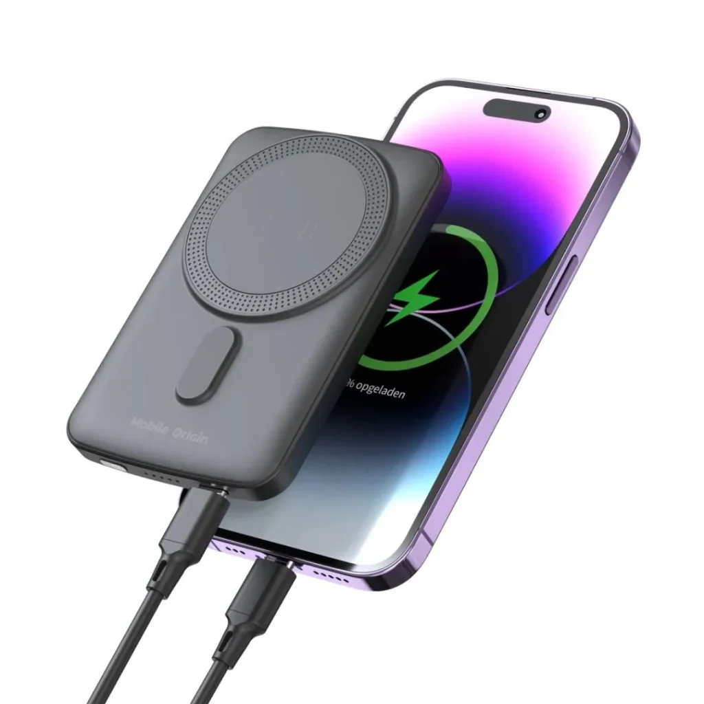 Mobile Origin Wireless Magnetic PowerBank 5000mAh Black - Image 4