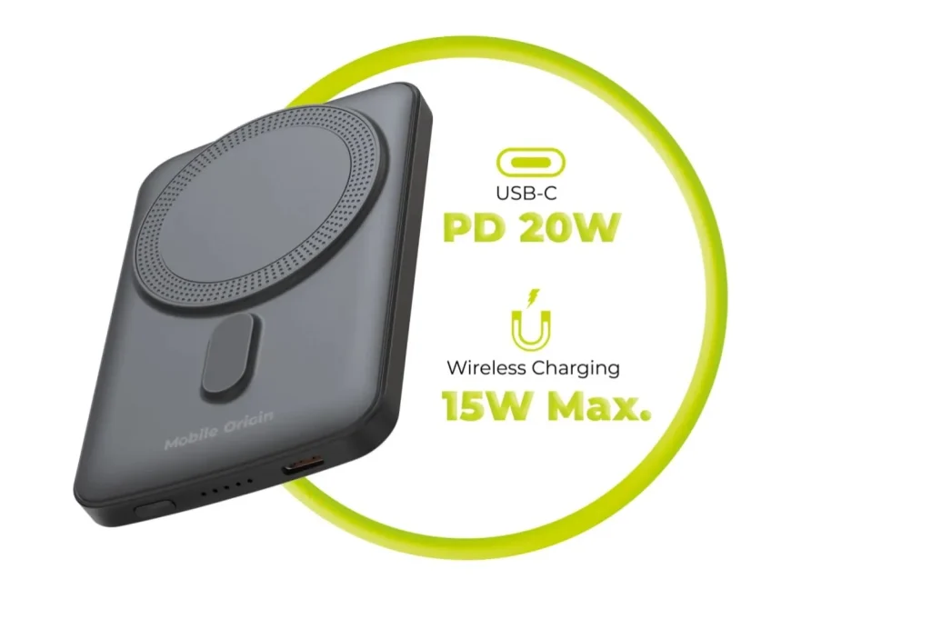 Mobile Origin Wireless Magnetic PowerBank 5000mAh Black - Image 7