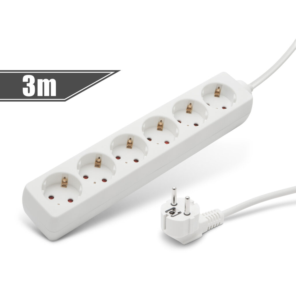 Delight Hálózati Elosztó 6DIN 3m White - Image 1