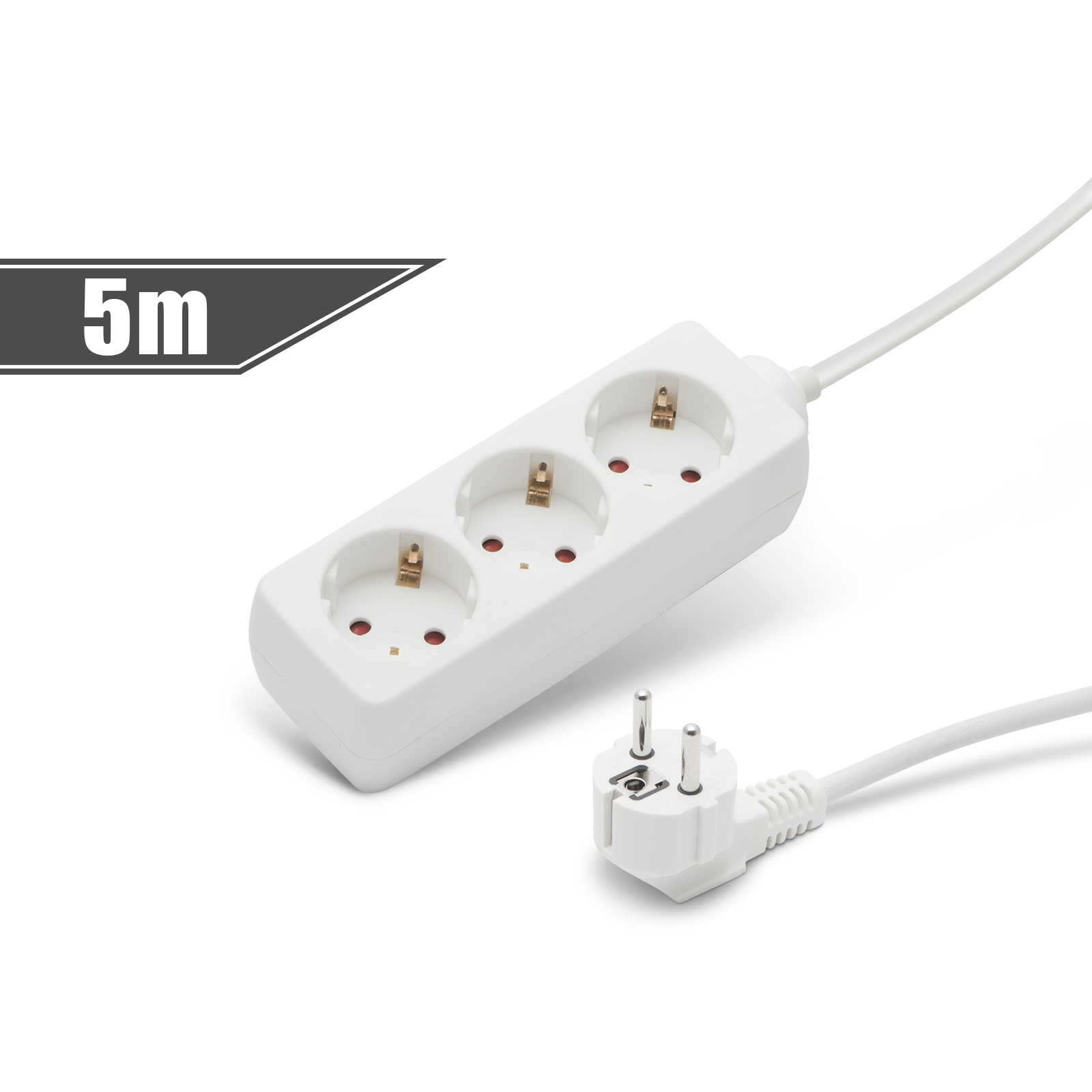 noname-halozati-eloszto-3-aljzat-5m_1.jpg Delight Hálózati Elosztó 3DIN 5m White - Image 1