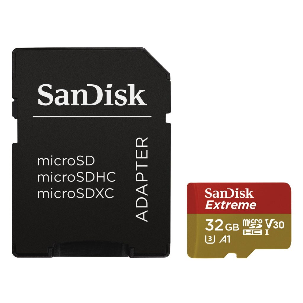 sandisk-32gb-microsdhc-extreme-uhs-i-v30-a1-adapterrel_1.jpg Sandisk 32GB microSDHC Extreme Class 10 UHS-I V30 A1 + adapterrel - Image 1