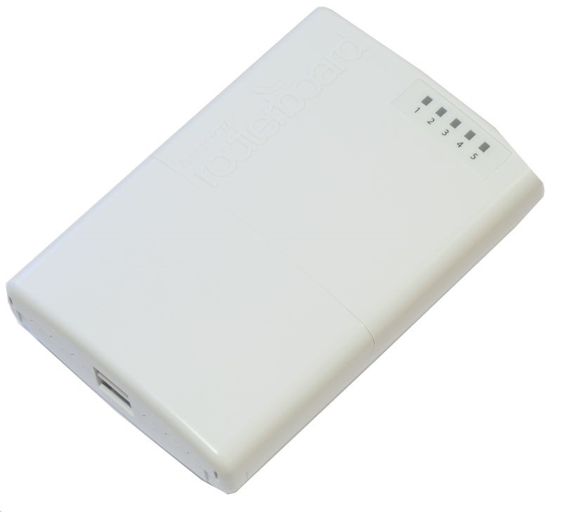 MikroTik PowerBox 5x10/100 porttal, 4xPoE ki, kültéri kivitel