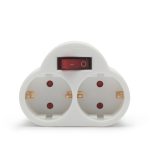 Delight Hálózati Elosztó Kapcsolóval 2DIN Fali White - Image 2