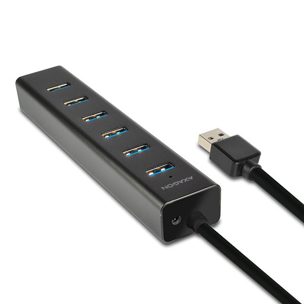 AXAGON HUE-SA7BP USB3.0 Charging Hub Black - Image 1