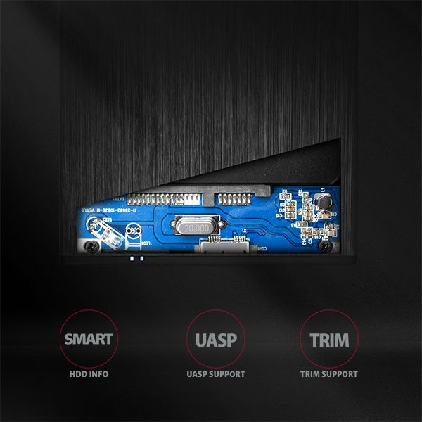 AXAGON EE25-XA6 2,5" USB3.0 HDD SATA Aline Box Black - Image 3