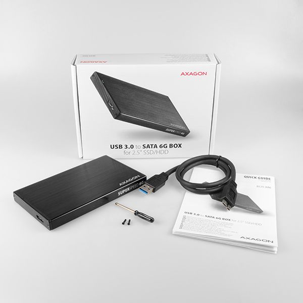 AXAGON EE25-XA6 2,5" USB3.0 HDD SATA Aline Box Black - Image 9