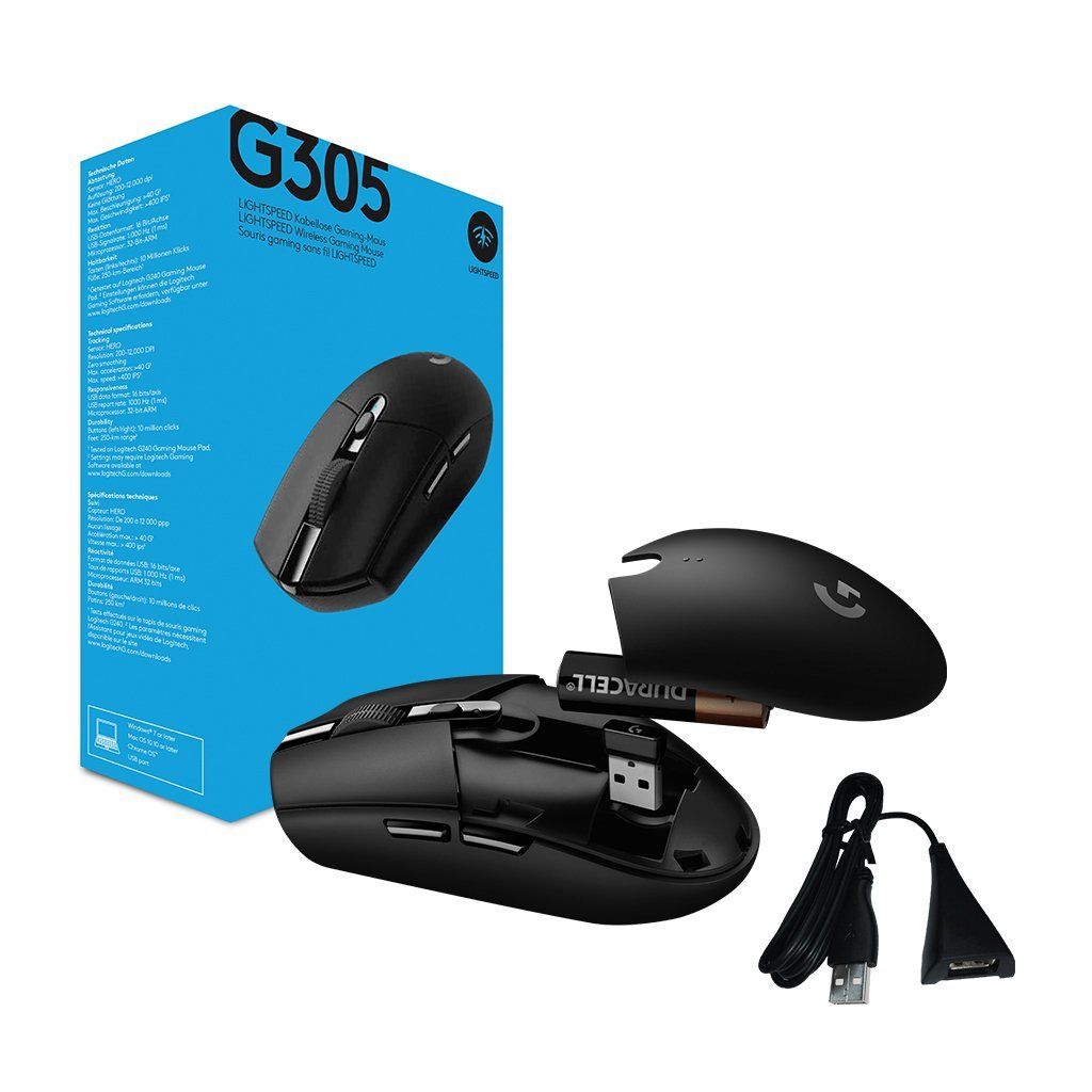 Logitech G305 LightSpeed Wireless Gamer mouse Black - Image 4