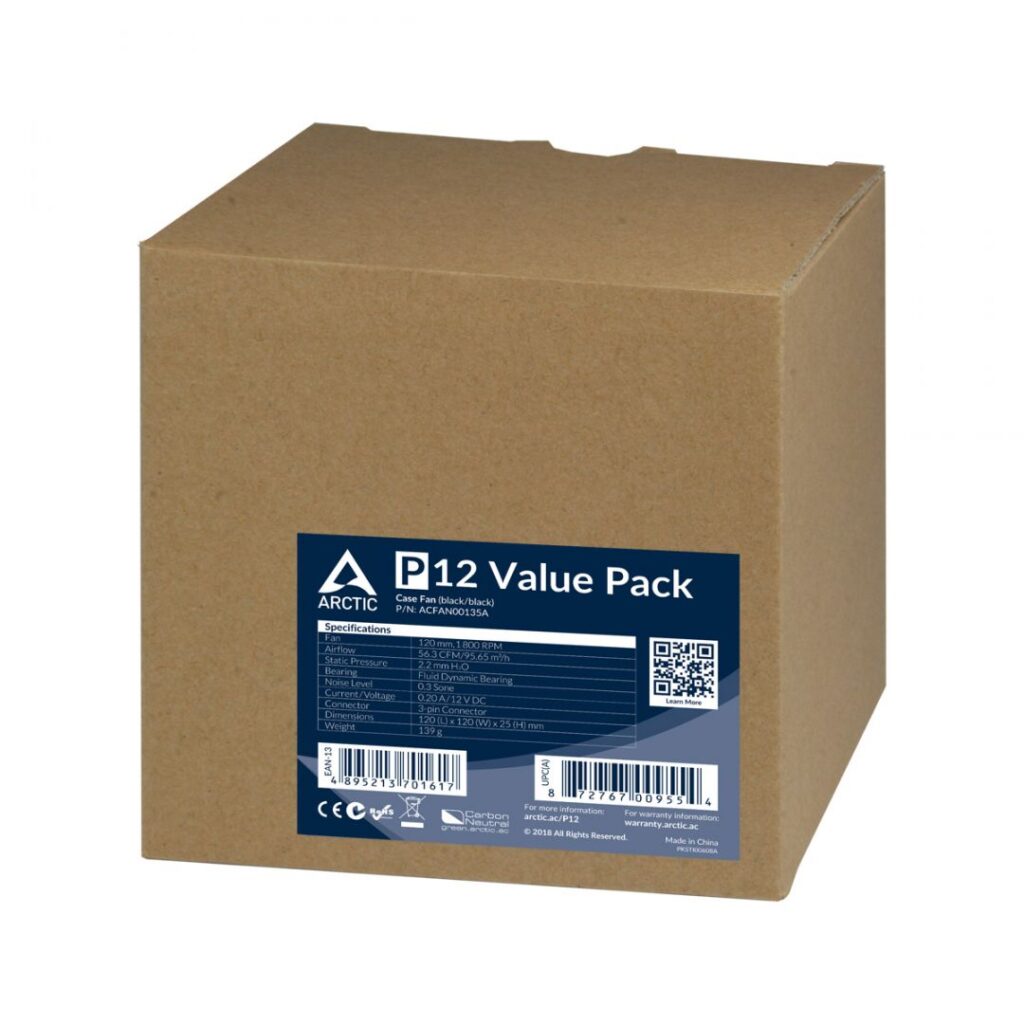Arctic P12 Value Pack (Black/Black) (5db/cs) - Image 2