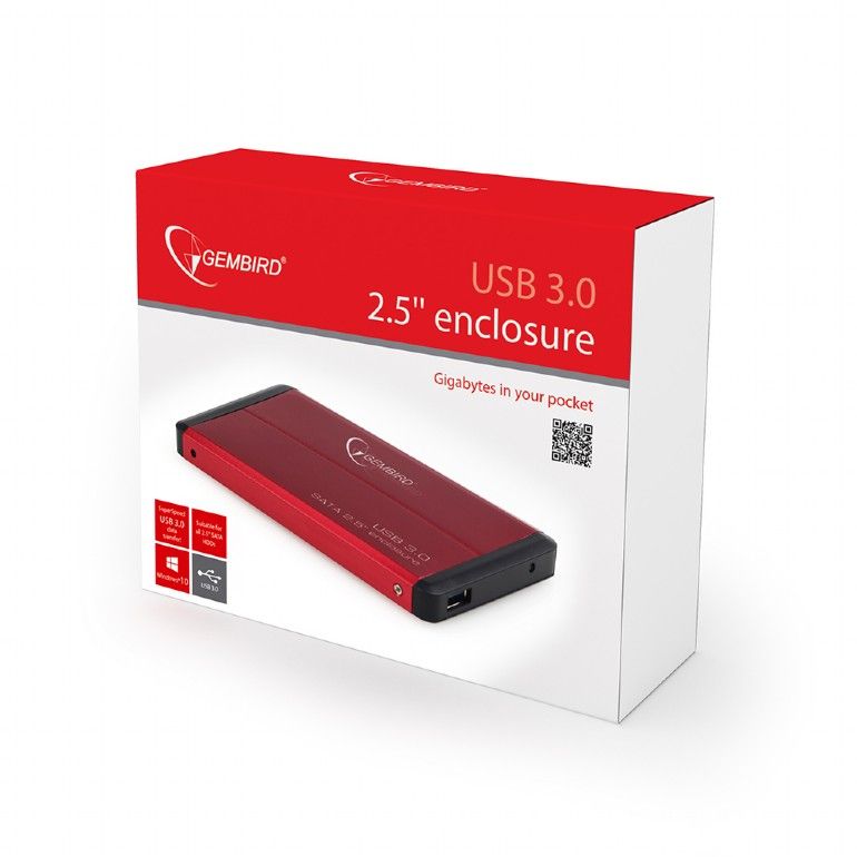 gembird-2-5-usb3.0-enclosure-red_3.jpg Gembird 2,5" EE2-U3S-2-R USB3.0 Enclosure Red - Image 3