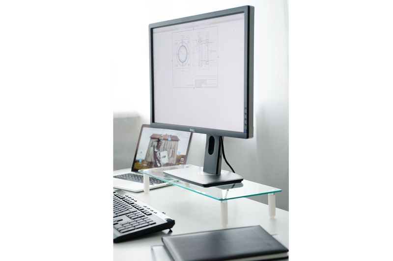 Digitus DA-90358 Universal Glass Monitor Riser White - Image 4