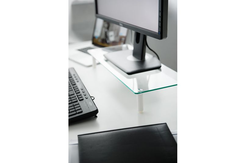 Digitus DA-90358 Universal Glass Monitor Riser White - Image 5