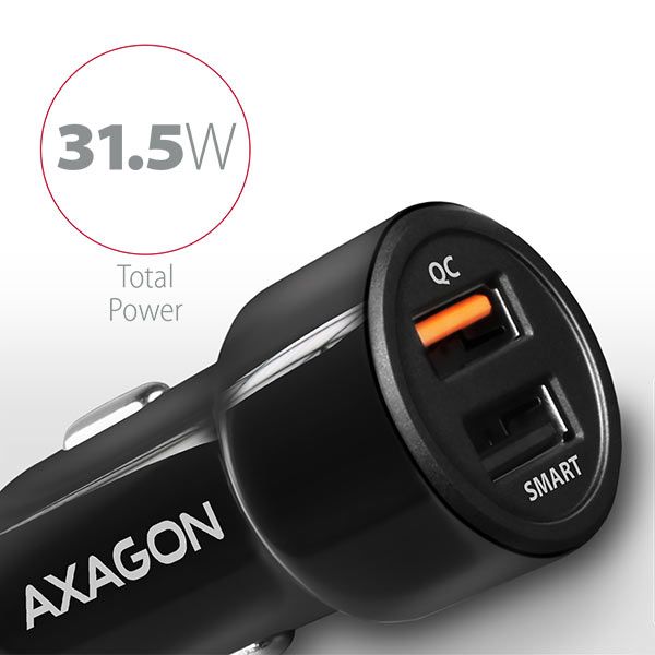 AXAGON PWC-QC5 QC3.0 + 2.4A Car Charger Black - Image 2