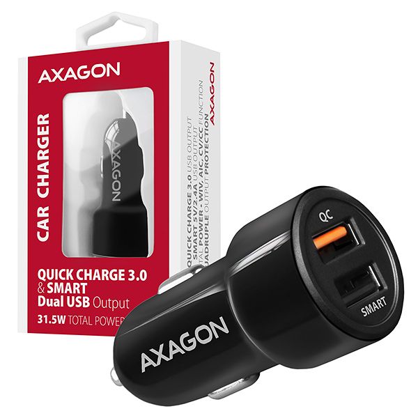 AXAGON PWC-QC5 QC3.0 + 2.4A Car Charger Black - Image 9