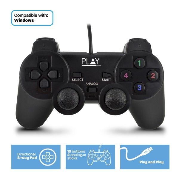 Ewent PL3330 Play USB Gamepad Black - Image 3