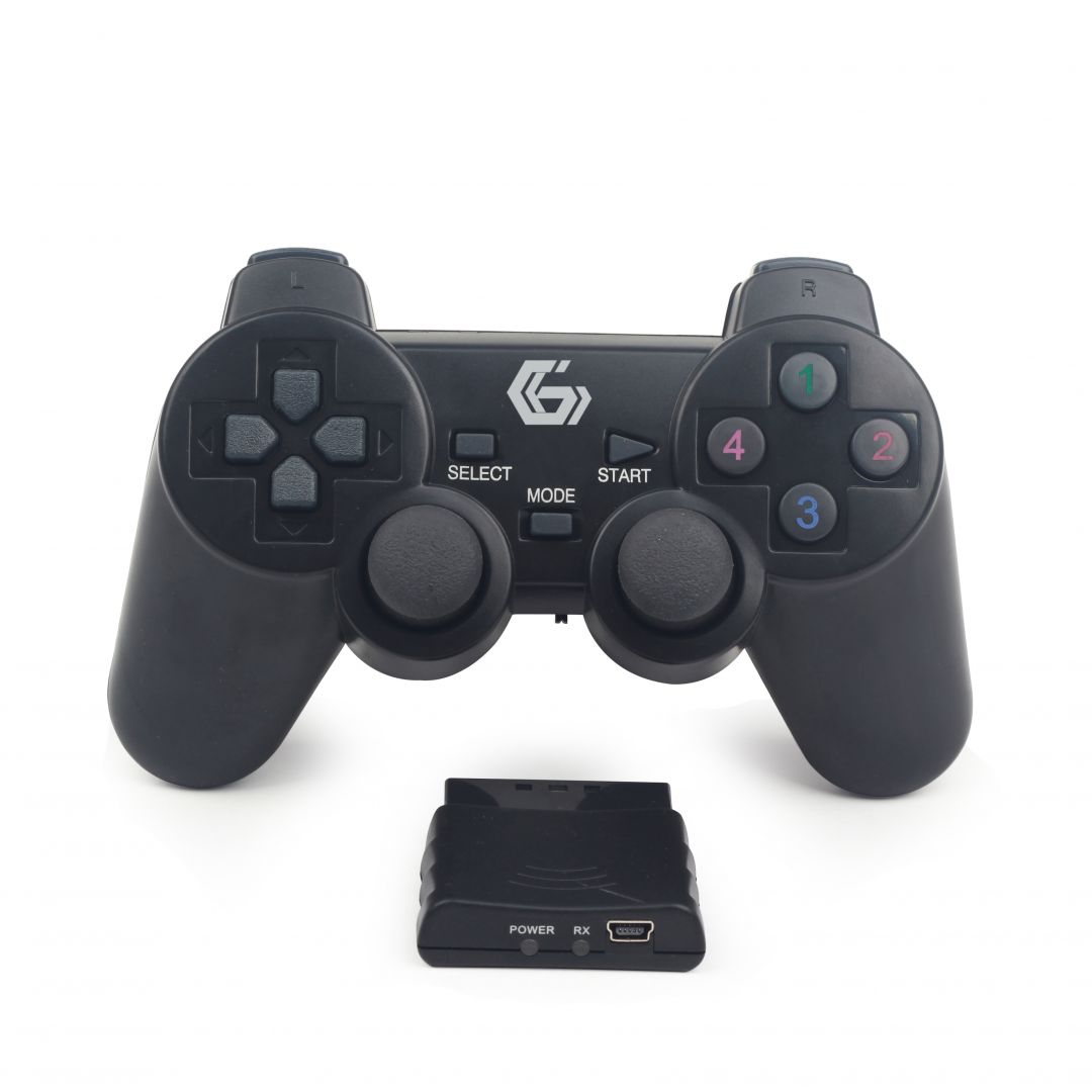gembird-wireless-dual-vibration-gamepad-ps2-ps3-pc_1.jpg Gembird JPD-WDV-01 Wireless Gamepad Black - Image 1