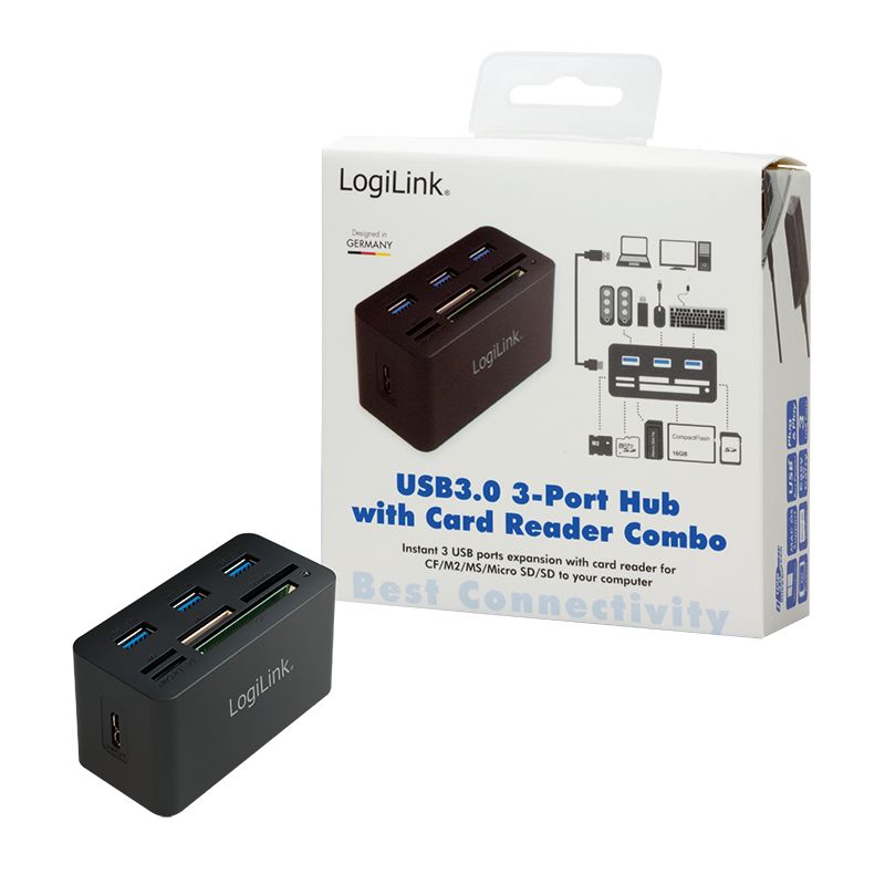 Logilink CR0042 USB 3.0 Hub with All-in-One Card Reader - Image 3