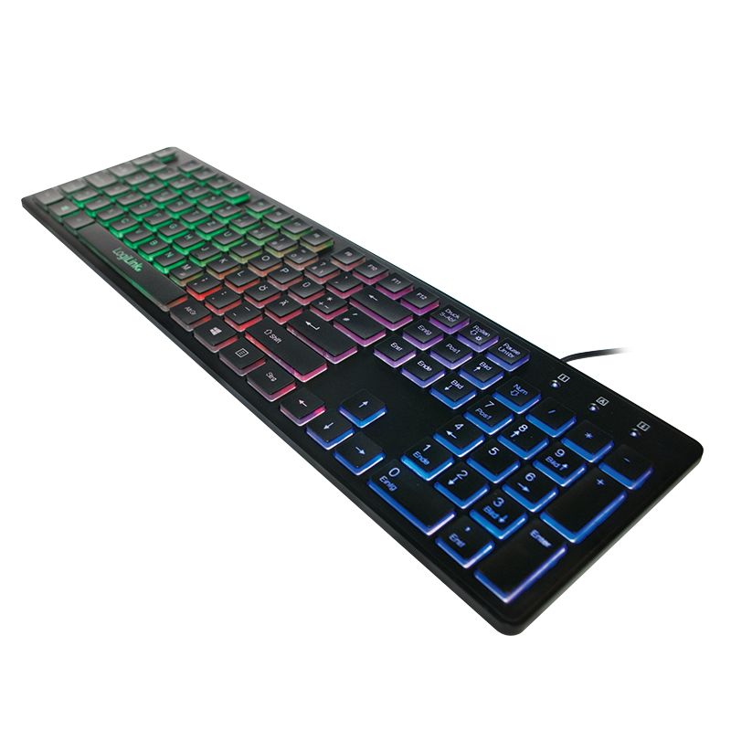 Logilink Illuminated keyboard Black DE - Image 1