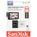 Sandisk 64GB microSDXC High Endurance Class 10 CL10 U3 V30 + adapterrel - Image 4