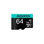 A-Data 64GB microSDXC Premier Pro Class 10 UHS-I U3 A2 V30 + adapterrel - Image 2