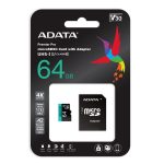 A-Data 64GB microSDXC Premier Pro Class 10 UHS-I U3 A2 V30 + adapterrel - Image 3