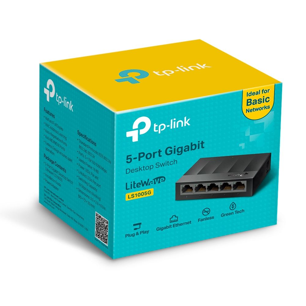 TP-Link LS1005G 5-Port 10/100/1000Mbps Desktop Switch - Image 3