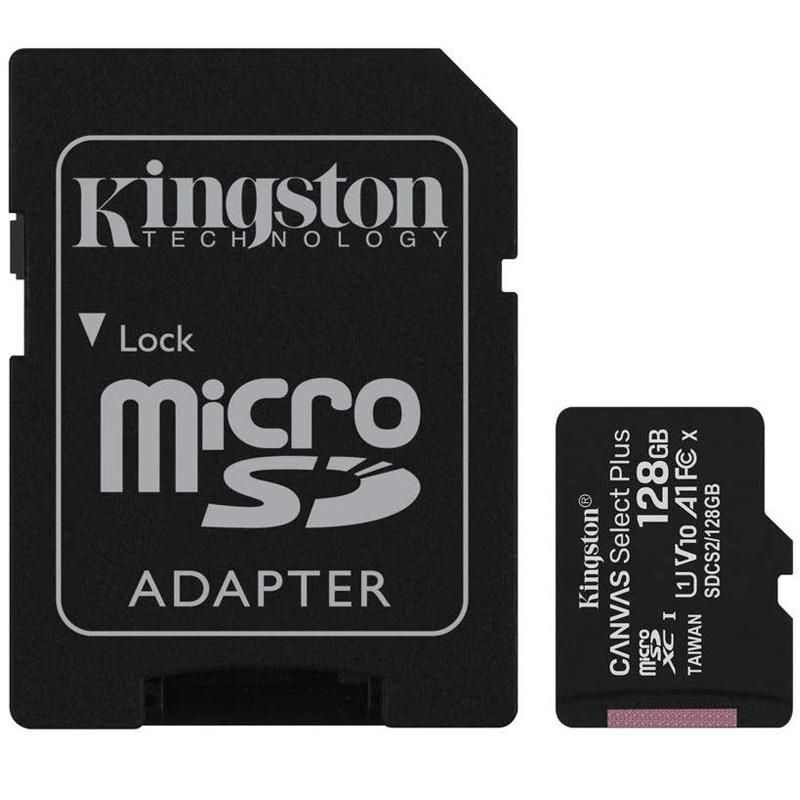 Kingston 128GB microSDXC Canvas Select Plus Class 10 100R A1 C10 Card + adapterrel - Image 1