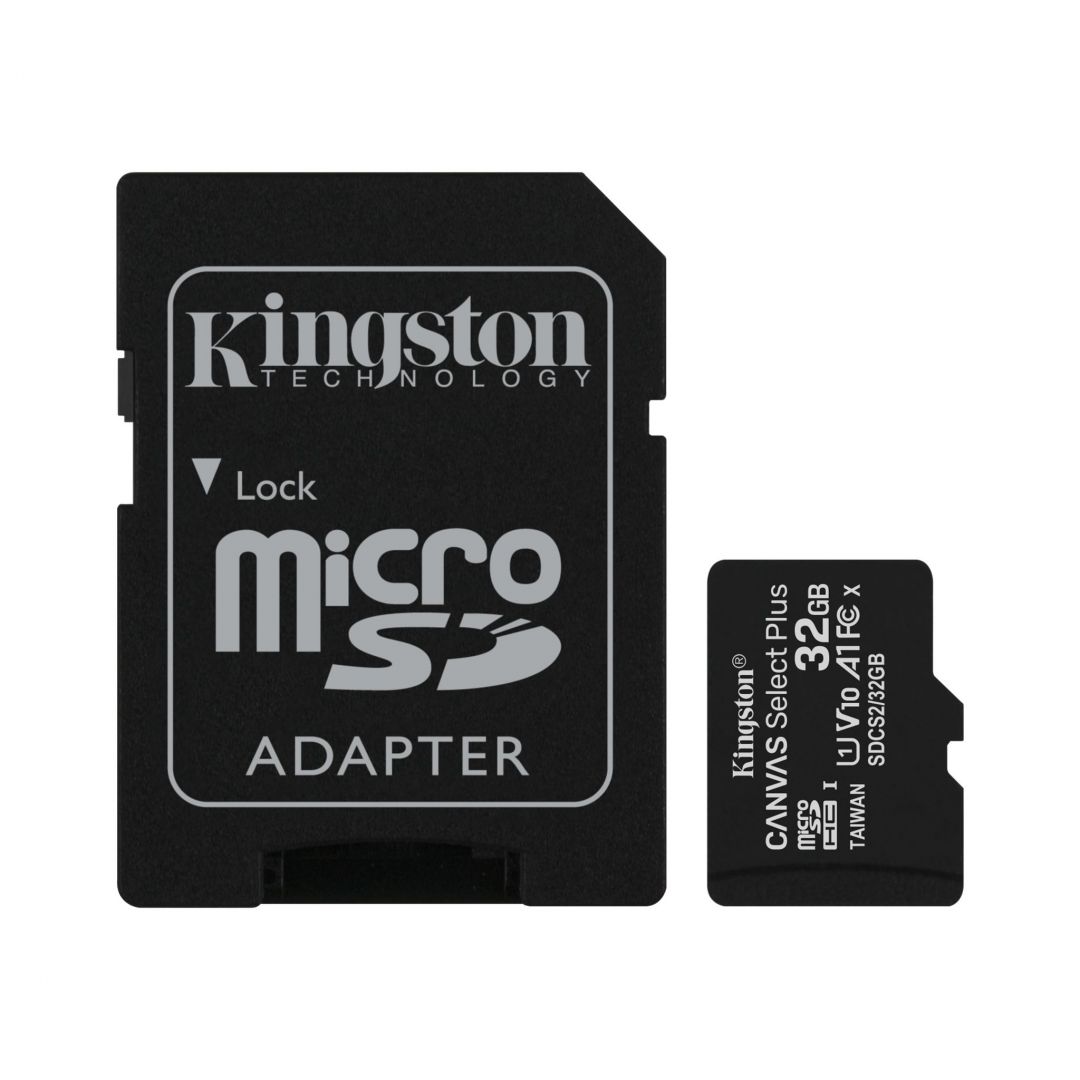 kingston-32gb-microsdhc-canvas-select-plus-100r-a1-c10-card-adapterrel_1.jpg Kingston 32GB microSDHC Canvas Select Plus Class 10 100R A1 C10 Card + adapterrel - Image 1